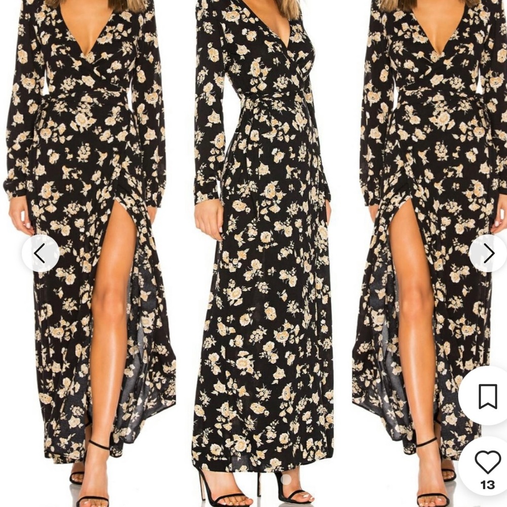 Amuse Society maxi floral wrap dress